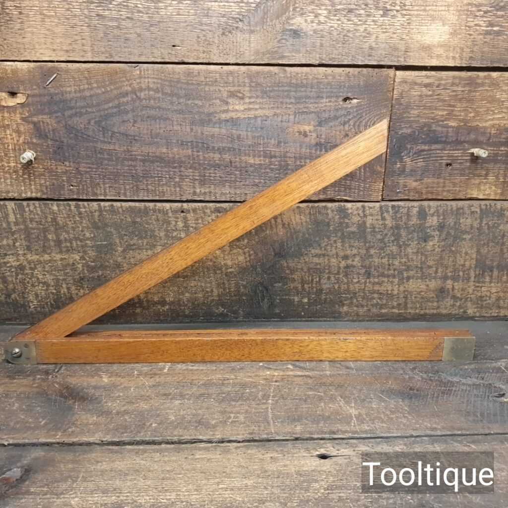 Large 17” Vintage Mahogany and Brass Bevel - Good Condition