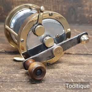Attractive Antique Brass & Alloy Fishing Reel - Refurbished Good Condition
