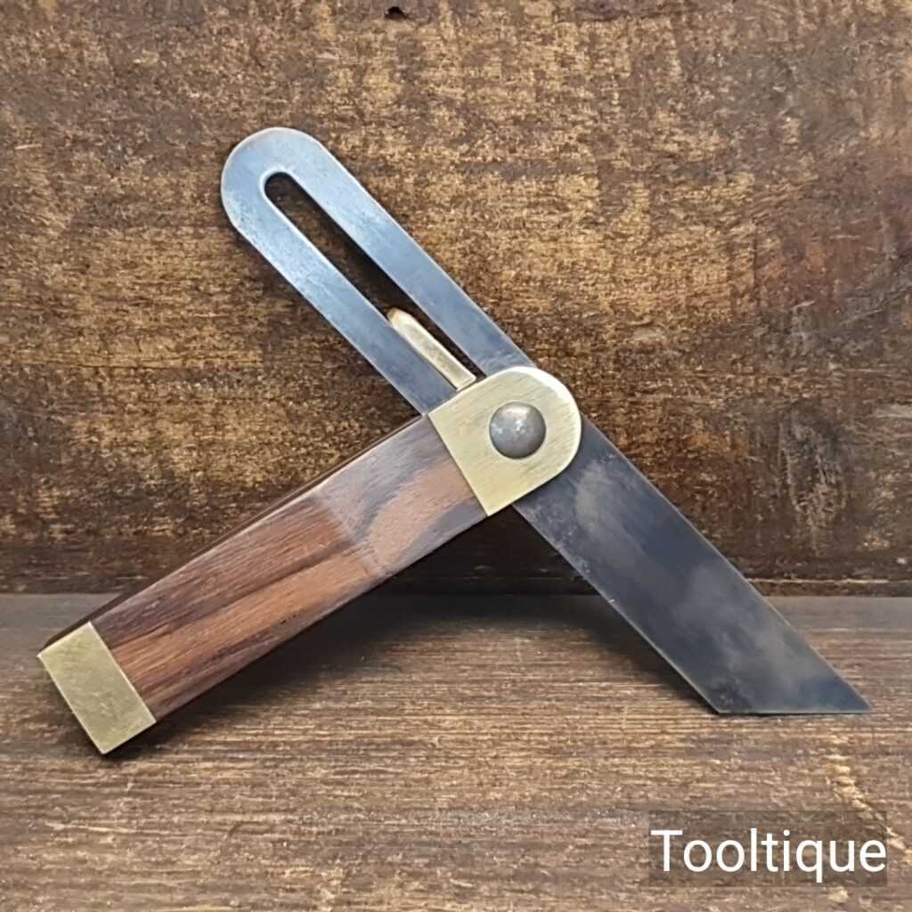 Vintage Rosewood & Brass Quick Release Sliding Bevel – Refurbished For ...