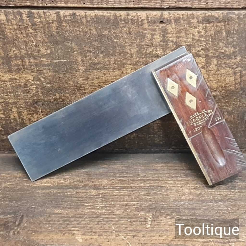 Vintage 6” Marples No: 2200 Rosewood & Brass Carpenters Square - Good Condition