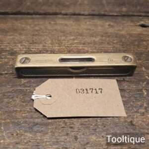 Vintage Stanley New Britian USA Machinist’s Brass Topped Steel Spirit Level