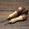 2 No: Vintage Marples Woodworking Awls Beech Handles - Refurbished For Use