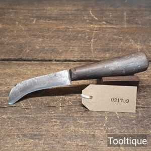 Vintage Leatherworking Forged Steel Curved Finishing Knife - Ready For Use