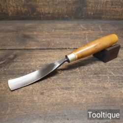 Vintage J.B Addis No: 14 Curved Stem 1” Wide Wood Carving Gouge Chisel