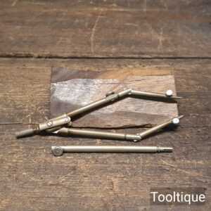 Vintage Quality 6” German Silver Angled Leg Compass Tool - Good Condition