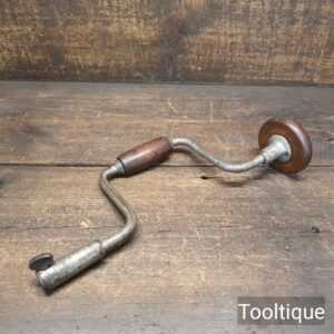 Vintage Carpenters Steel Bit Brace Beechwood Handles for 3/8 Square Shank Bits