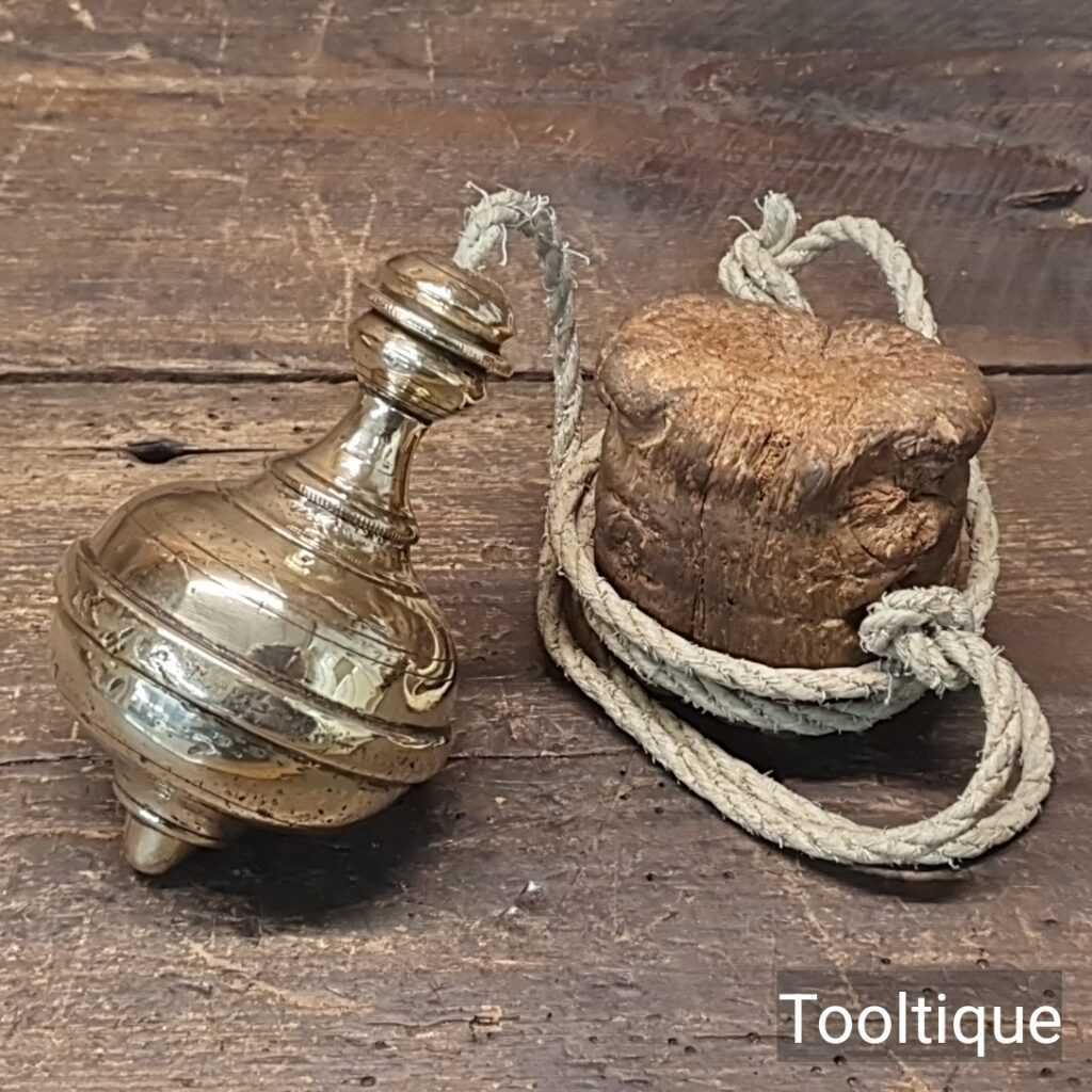 Vintage 4 ½” European Masons Brass Plumb Bob - Refurbished Ready To Use