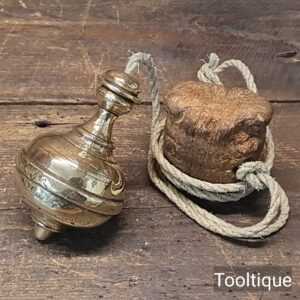 Vintage 4 ½” European Masons Brass Plumb Bob - Refurbished Ready To Use