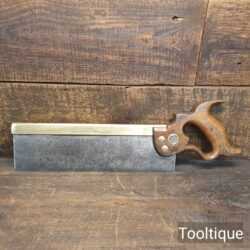 Vintage 12” Philadelphia Henry Disston Brass Back Tenon Saw 13 TPI - Fully Refurbished