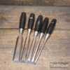 Vintage Stanley No: 5001 Set 5 No: Bevel Edge Chisels - Fully Refurbished
