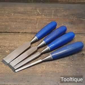Vintage Set 4 No: Marples Blue Chip Firmer Chisels - Refurbished Ready To Use
