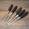 Vintage Stanley No: 5001 Set 5 No: Bevel Edge Chisels - Fully Refurbished