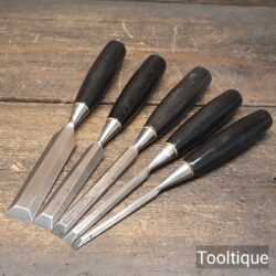 Vintage Stanley No: 5001 Set 5 No: Bevel Edge Chisels - Fully Refurbished