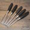 Vintage Stanley No: 5001 Set 5 No: Bevel Edge Chisels - Fully Refurbished