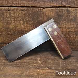 Vintage 6” Sheffield Rosewood & Brass Woodworking Square - Refurbished