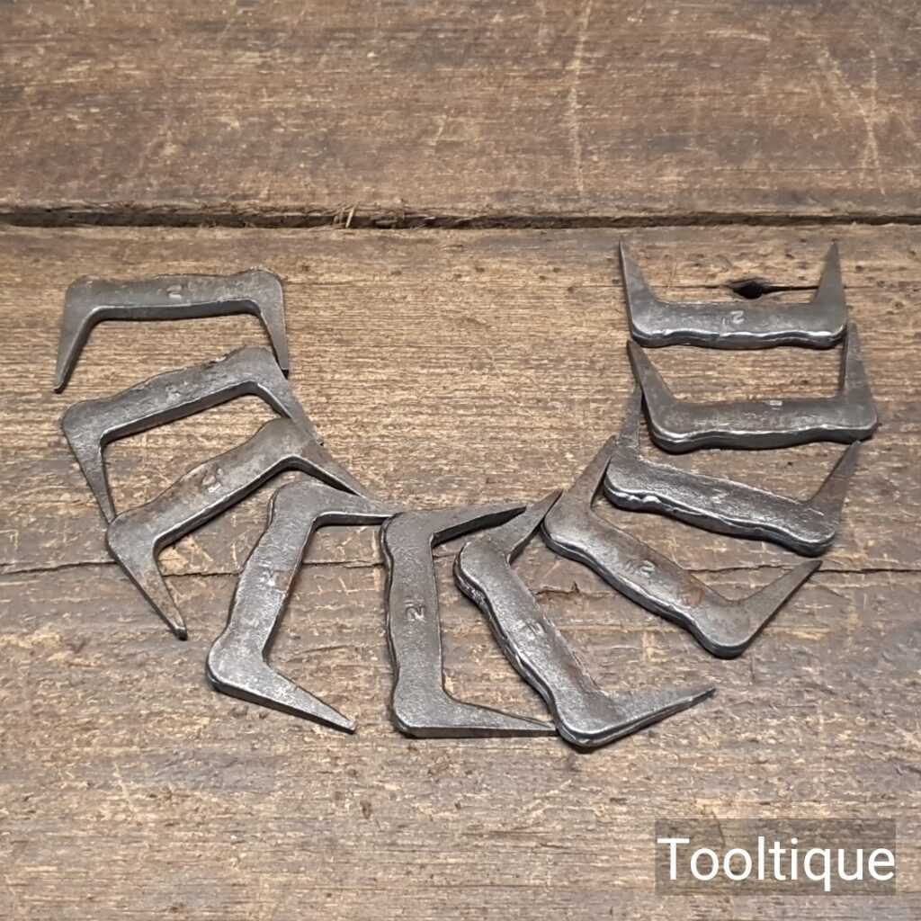 10 No: Vintage 2” Cast Steel Carpenter’s Dogs - Refurbished For Use