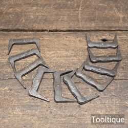 10 No: Vintage 2” Cast Steel Carpenter’s Dogs - Refurbished For Use