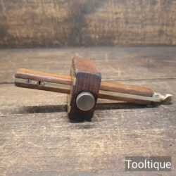Vintage Mahogany & Brass Mortice Gauge Screw Adjustment - Refurbished