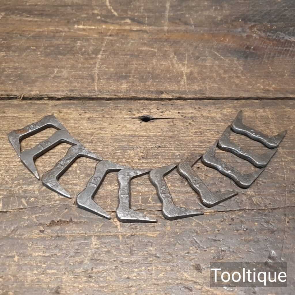 10 No: Vintage 1 ½” Cast Steel Carpenter’s Dogs - Refurbished For Use