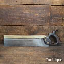 Antique 14” Joseph Tyzack & Son London Cross Cut Brass Back Saw - Refurbished