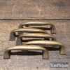 5 No: Vintage Solid Heavy Brass 4” Cabinet Handles - Good Condition