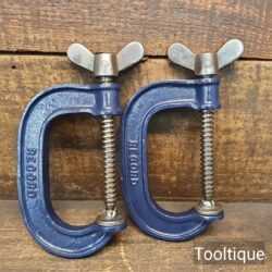 Vintage Pair of Record 3” Carpenters G Cramps - Refurbished Ready To Use