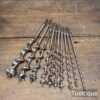 Vintage Selection 10 No: Irwin USA Pattern Carpenters Brace Auger Bits -Refurbished