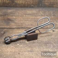 Antique Wig Hair Cast Steel Tongs Bulbous Plates for Hair Dressing - Good Condition