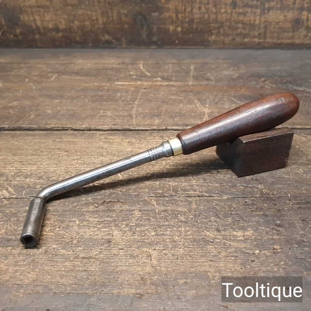 Vintage Luthiers ¼” Piano Tuning Key Rosewood Handle - Good Condition