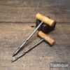 2 No: Vintage Gimlets 1/4” + 3/16” Sizes Beechwood Handles - Good Condition