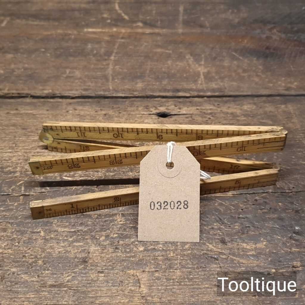 Vintage Hockley Abbey No: 11591 Boxwood & Brass Folding Rule - Good Condition