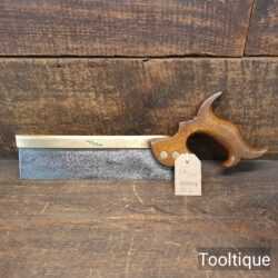 Antique 9” Frost Norwich by Turner Brass Back 17 TPI Dovetail Saw - Fully Refurbished