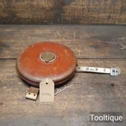 Vintage Rabone Chesterman 100ft Imperial Leather-Bound Tape Measure - Good Condition