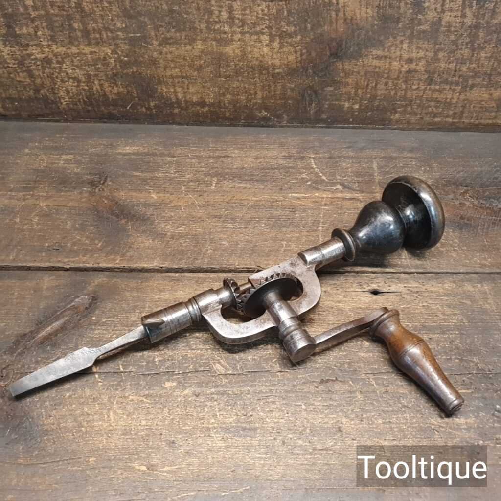 Antique Continental Europe Single Pinion Egg Beater Hand Drill - Good Condition