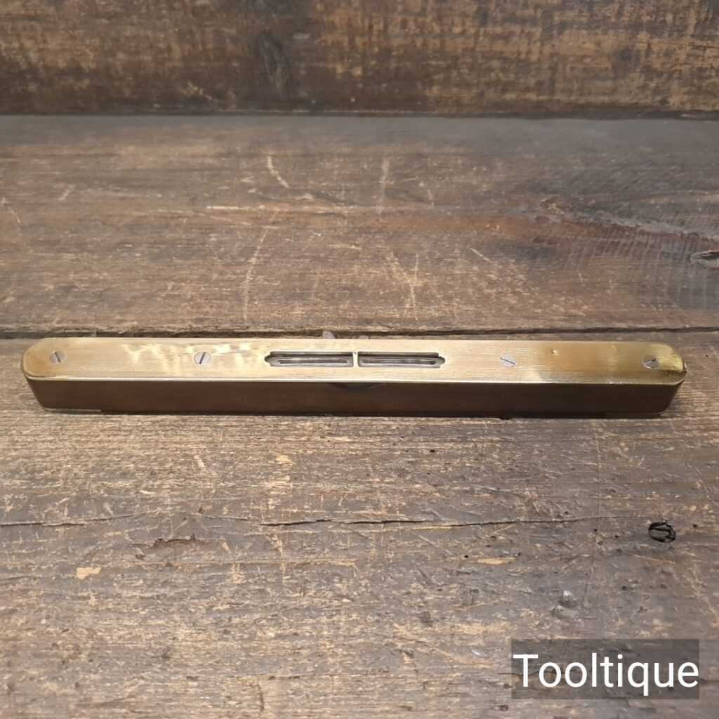 Vintage 10” Rosewood & Brass Spirit Level Clear Bubble - Refurbished