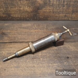 Vintage English Brass & Steel Grease Gun - Good Condition