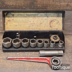 Vintage Automotive Apollo Silent Grip Ratchet Spanner Set - Minor Kromo Sockets