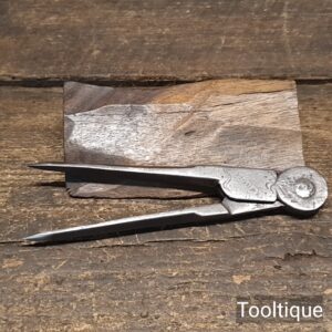 Antique 19th Century 5” Hand Forged Steel Dividers Stamped F1gure - Refurbished