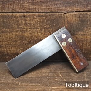 Vintage J. Tyzack & Sons 6” Carpenters Rosewood & Brass Square - Refurbished