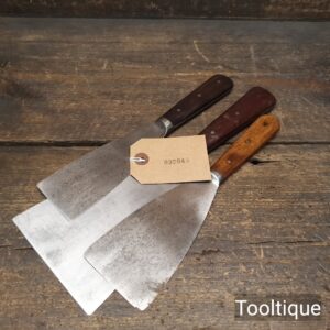 3 Vintage Decorators Scraper Tools Various Sizes Rosewood Handle - Refurbished