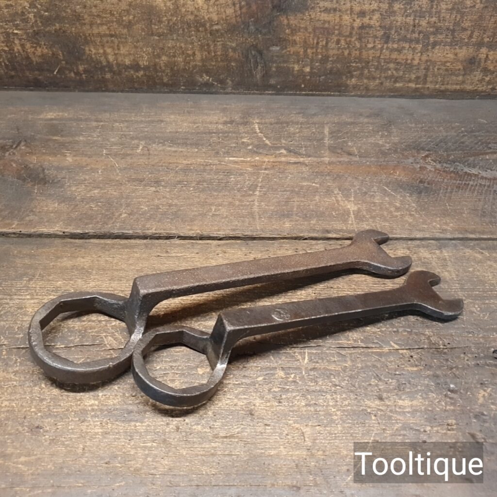 2 No: Antique Coach Spanner Cart Wheel Wrenches - Good/Fair Condition