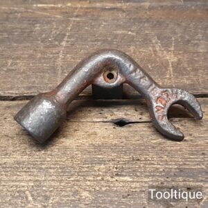 Unusual Vintage Greens Cranked or Angled Cast Steel Spanner - Good Condition