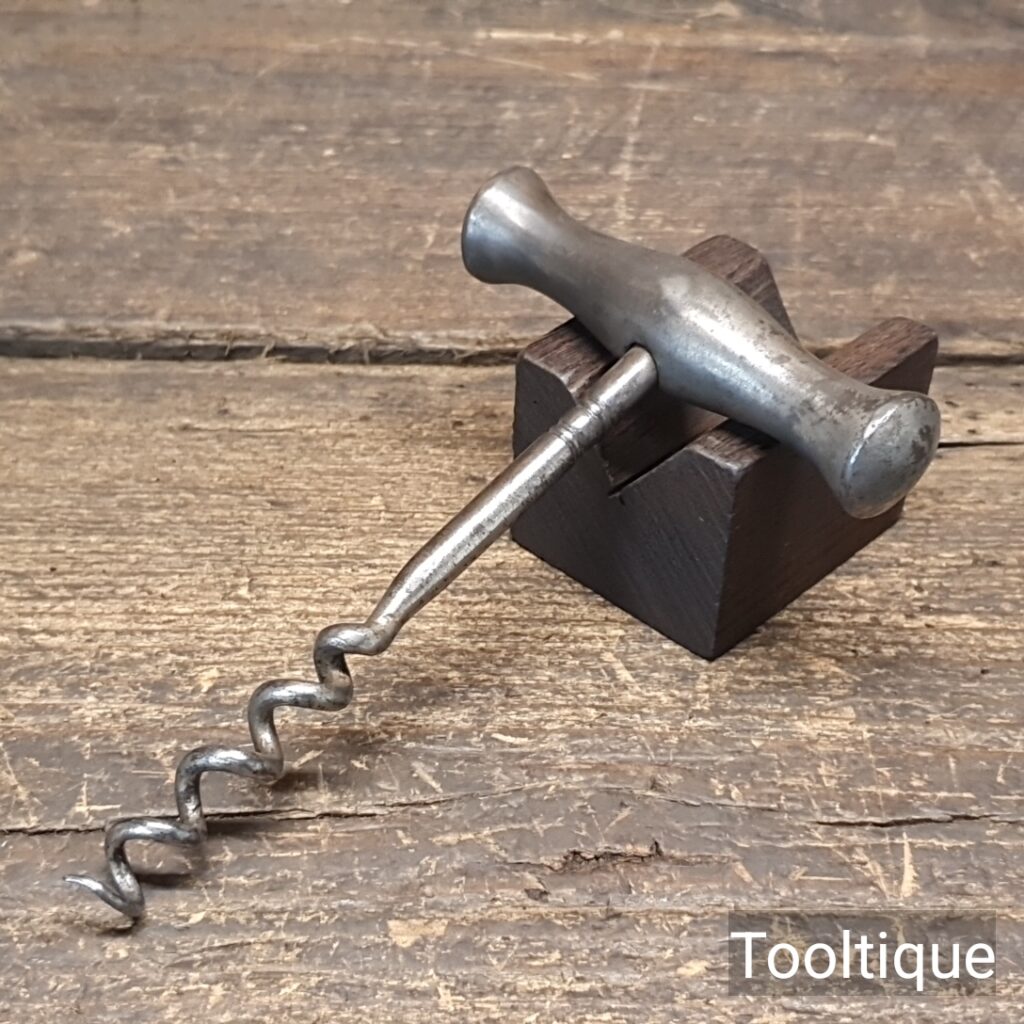 Vintage All Steel & Plated Cork Screw Early 19th Century - Good Condition