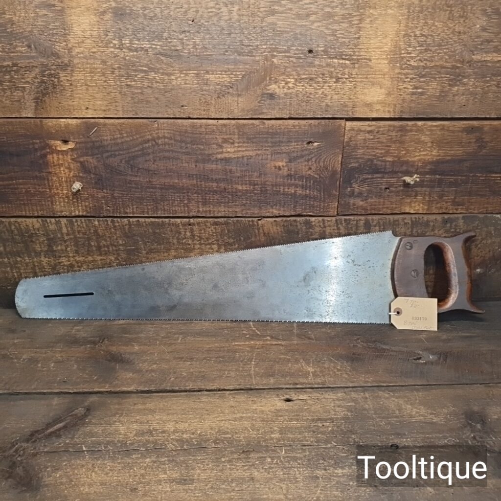 Rare Antique Sudbury Patented 1902 Double Edged Handsaw Sharpened Rip & Cross Cut