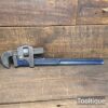 Vintage Record Tools England 18” Stillson Pipe Wrench - Refurbished For Use