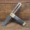 Antique 9” Carpenters Ebony & Brass Sliding Bevel - Refurbished Ready To Use