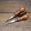 Vintage 6” Flat End 3/16” + 7/32” Beechwood Handled Screwdrivers - Refurbished