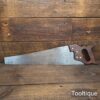 Vintage 22” Sandvik Cross Cut Panel Saw - Sharpened Ready For Use