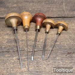 Vintage Selection of 5 No: Gravers Tools - Sharpened Ready For Use