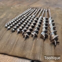 Vintage Selection 10” No: Jennings Pattern Auger Bits - Sharpened Ready To Use